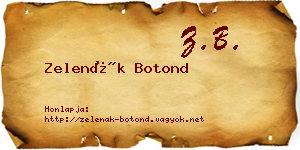 Zelenák Botond névjegykártya